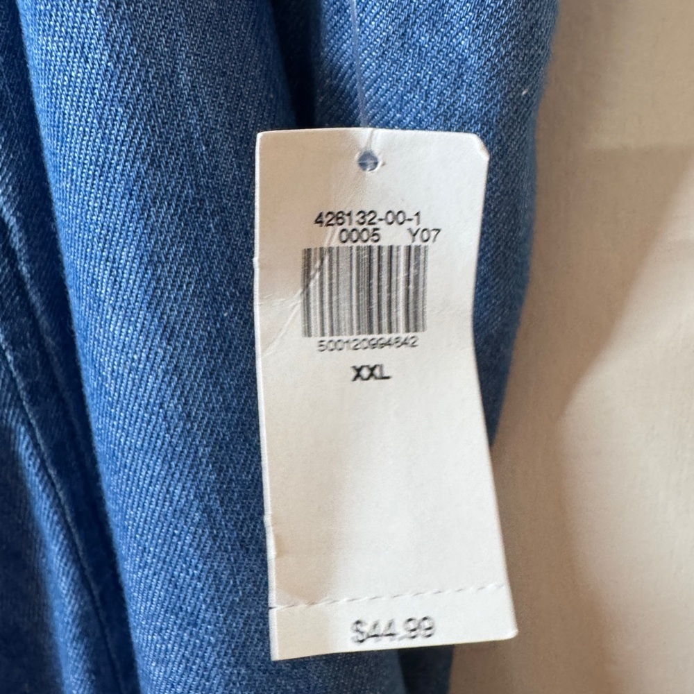 NWT Old Navy Denim Blue Chambray Square Neck 100% Cotton Midi Dress Size XXL - Picture 10 of 12